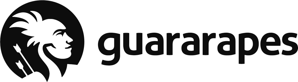 A black and white image of the logo for guararapes